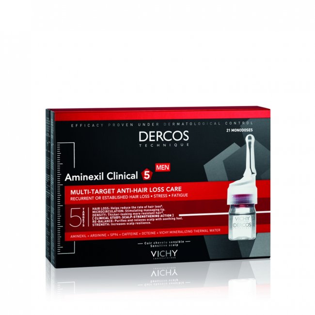 Vichy Dercos Aminexil Clinical 5 Anti-Hair Loss Ampoules Men